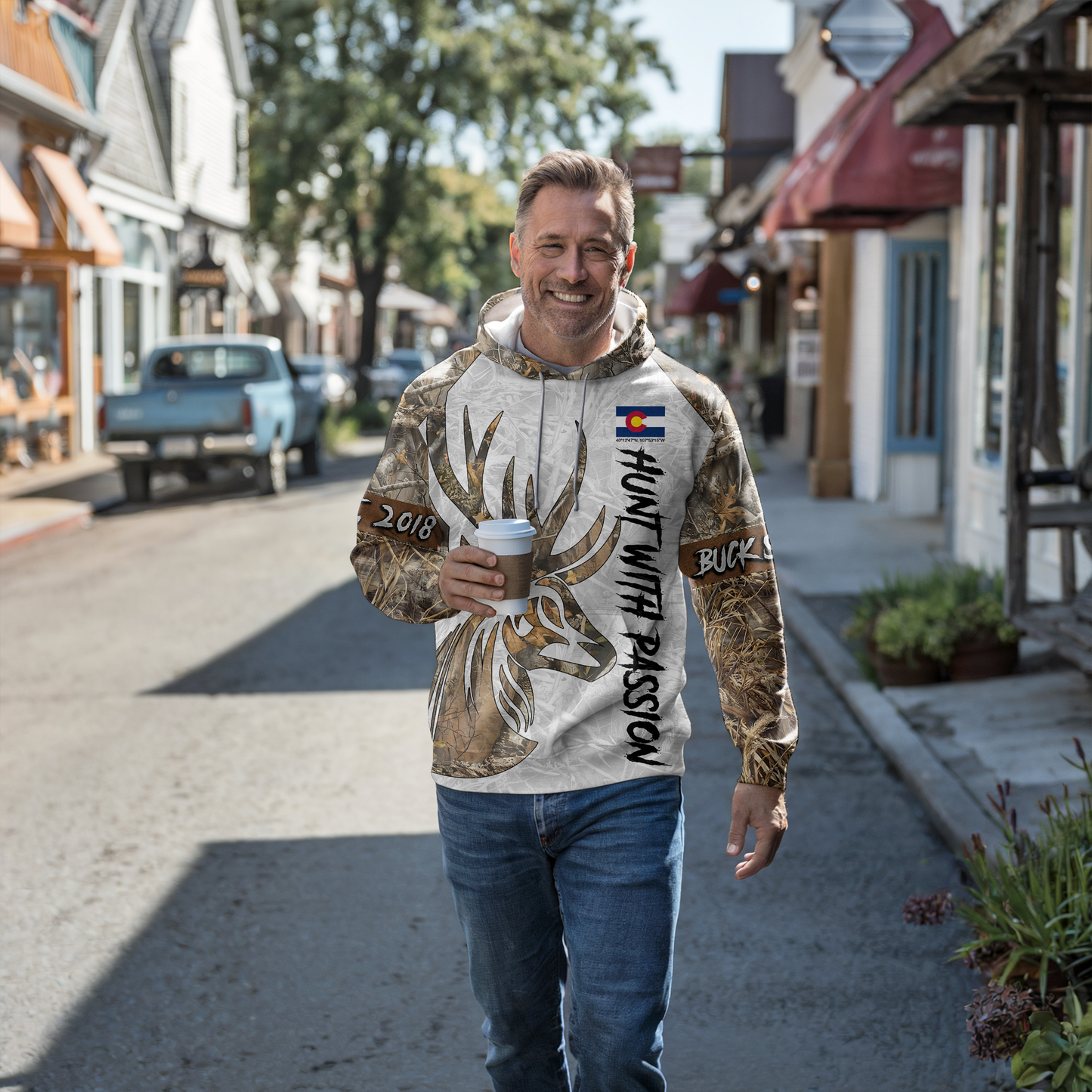 State Pride Buck Hunter Personalized Hoodie