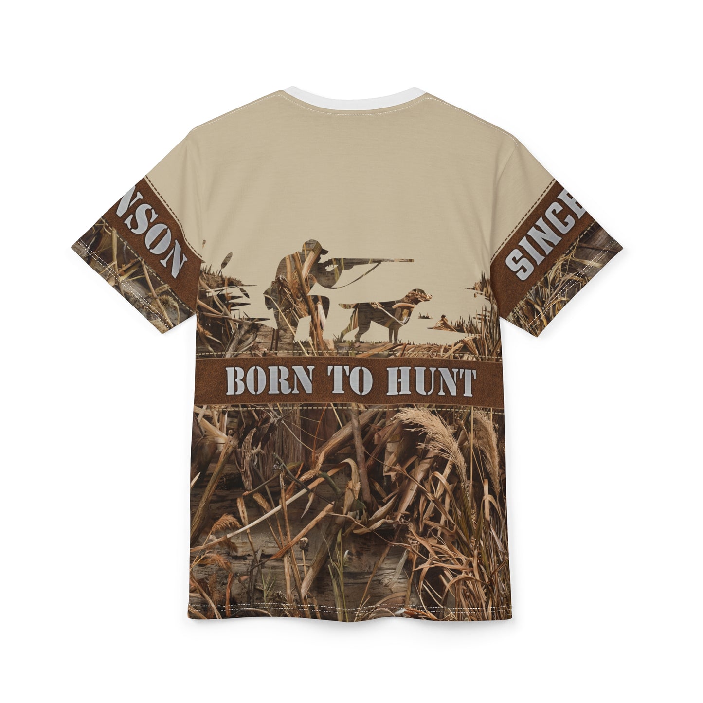 Marshland Waterfowl Hunter Personalized Unisex Cut & Sew Tee