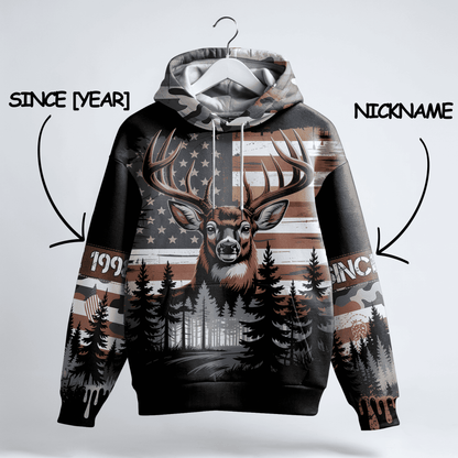 American Whitetail Patriot Personalized Hoodie
