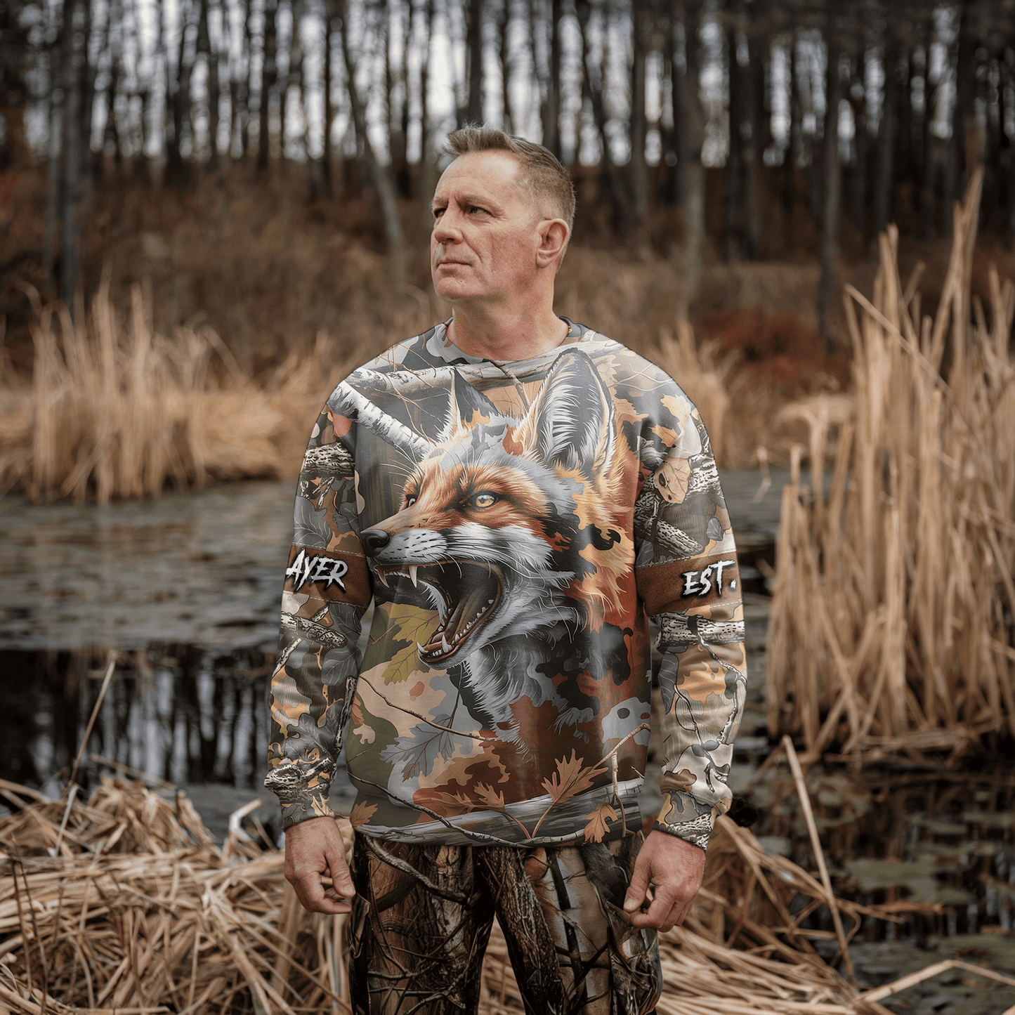 Red Fox Predator Camo Personalized Unisex Sweatshirt
