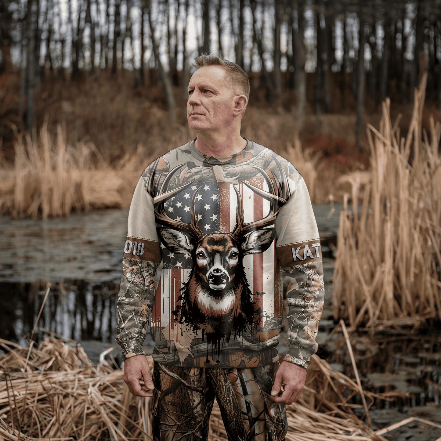 American Whitetail Patriot Personalized Unisex Sweatshirt