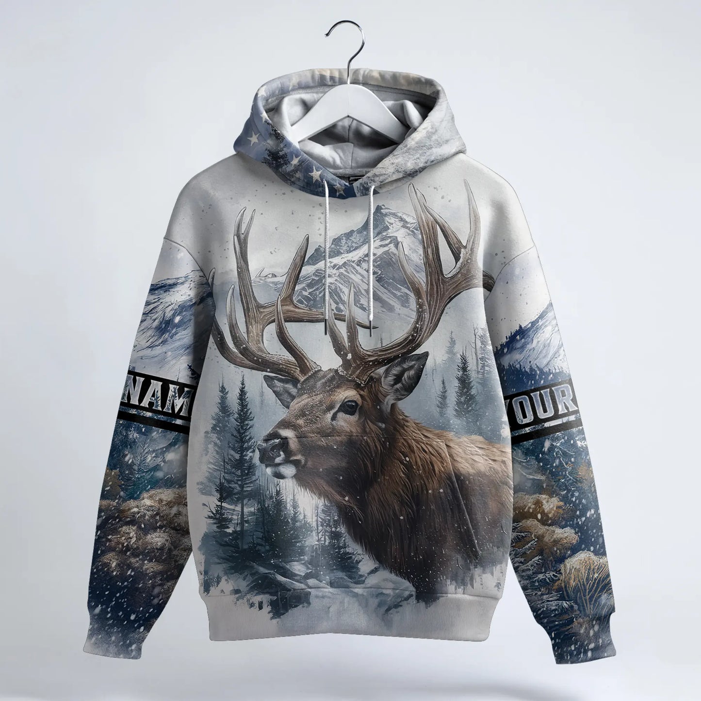 Winter Wilderness Deer Hunter Hoodie Personalized - The Deerly