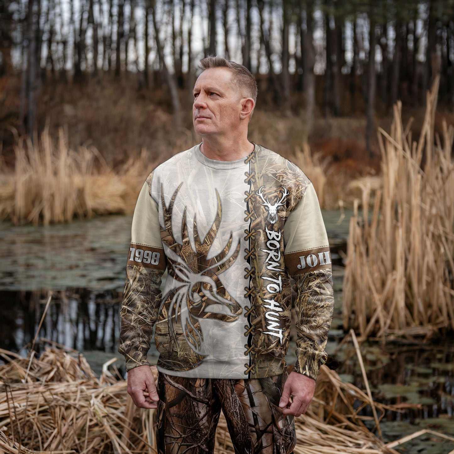 Deer Hunting Camo Sweater - Custom Born to Hunt