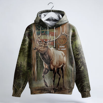 Elk Majesty Camo Hoodie - Born to Hunt - The Deerly