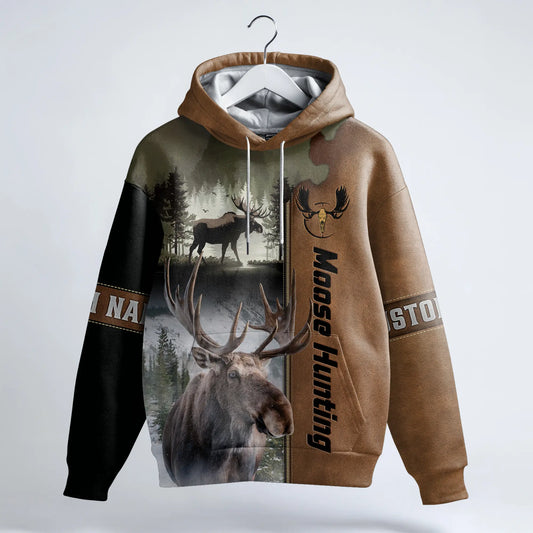 Majestic Moose Hunter Hoodie Personalized - The Deerly