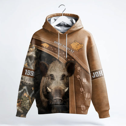 Custom Wild Boar Hunting Hoodie – Personalized for Hunters