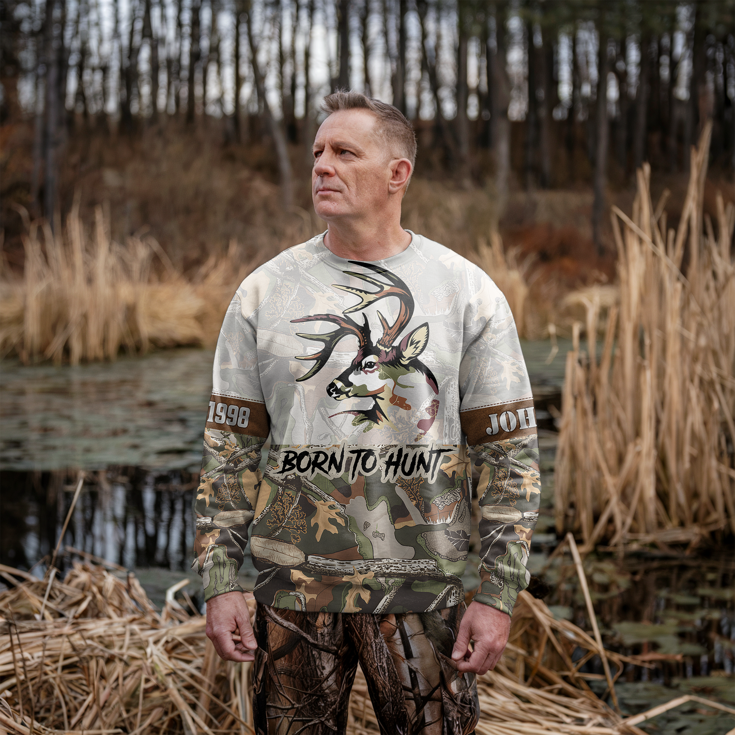 Buck Hunter Camo Personalized Unisex Sweatshirt