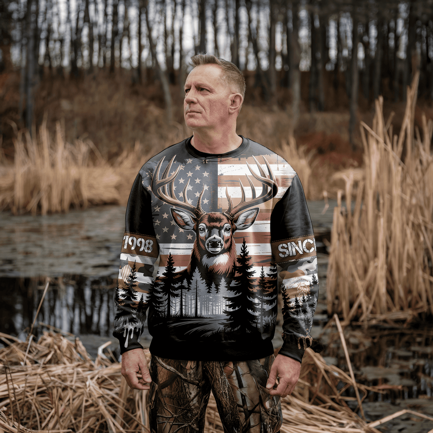 American Whitetail Patriot Personalized Unisex Sweatshirt