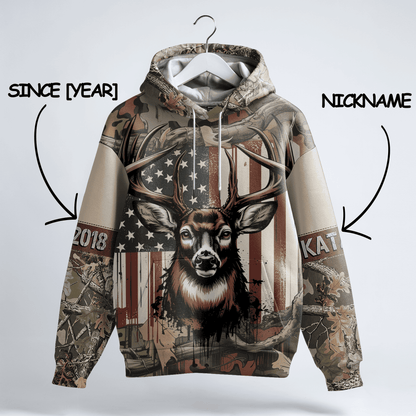 American Whitetail Patriot Personalized Hoodie