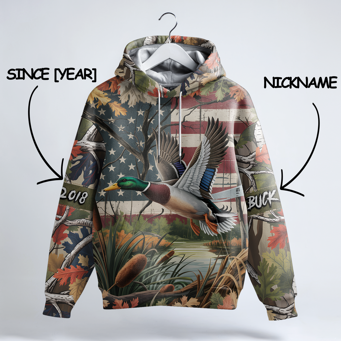 American Mallard Patriot Personalized Hoodie