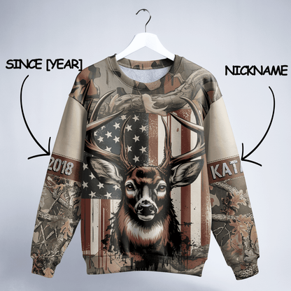 American Whitetail Patriot Personalized Unisex Sweatshirt