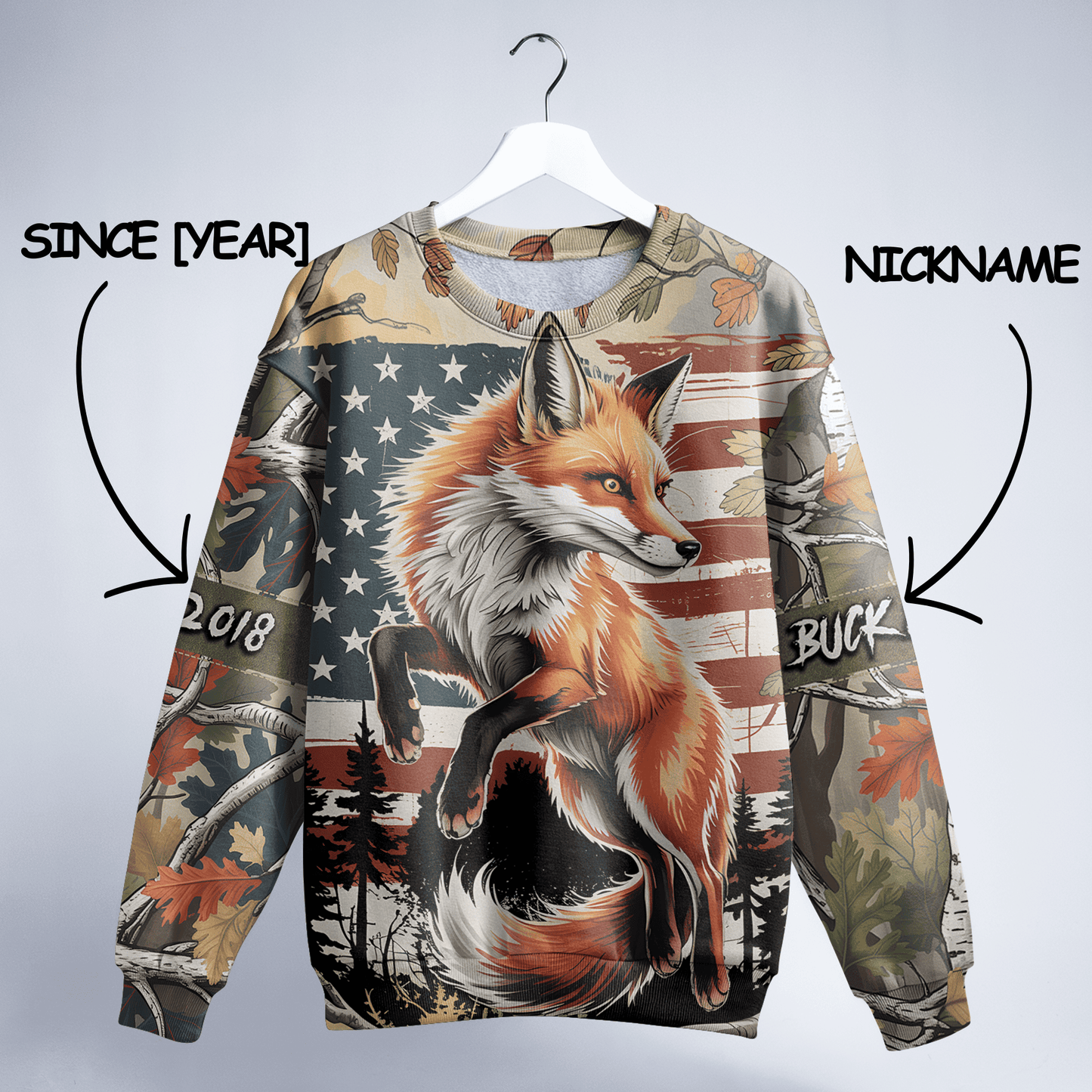 American Fox Hunter Personalized Unisex Sweatshirt
