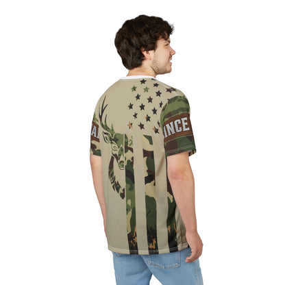 Camo Flag Buck Personalized Unisex Cut & Sew Tee
