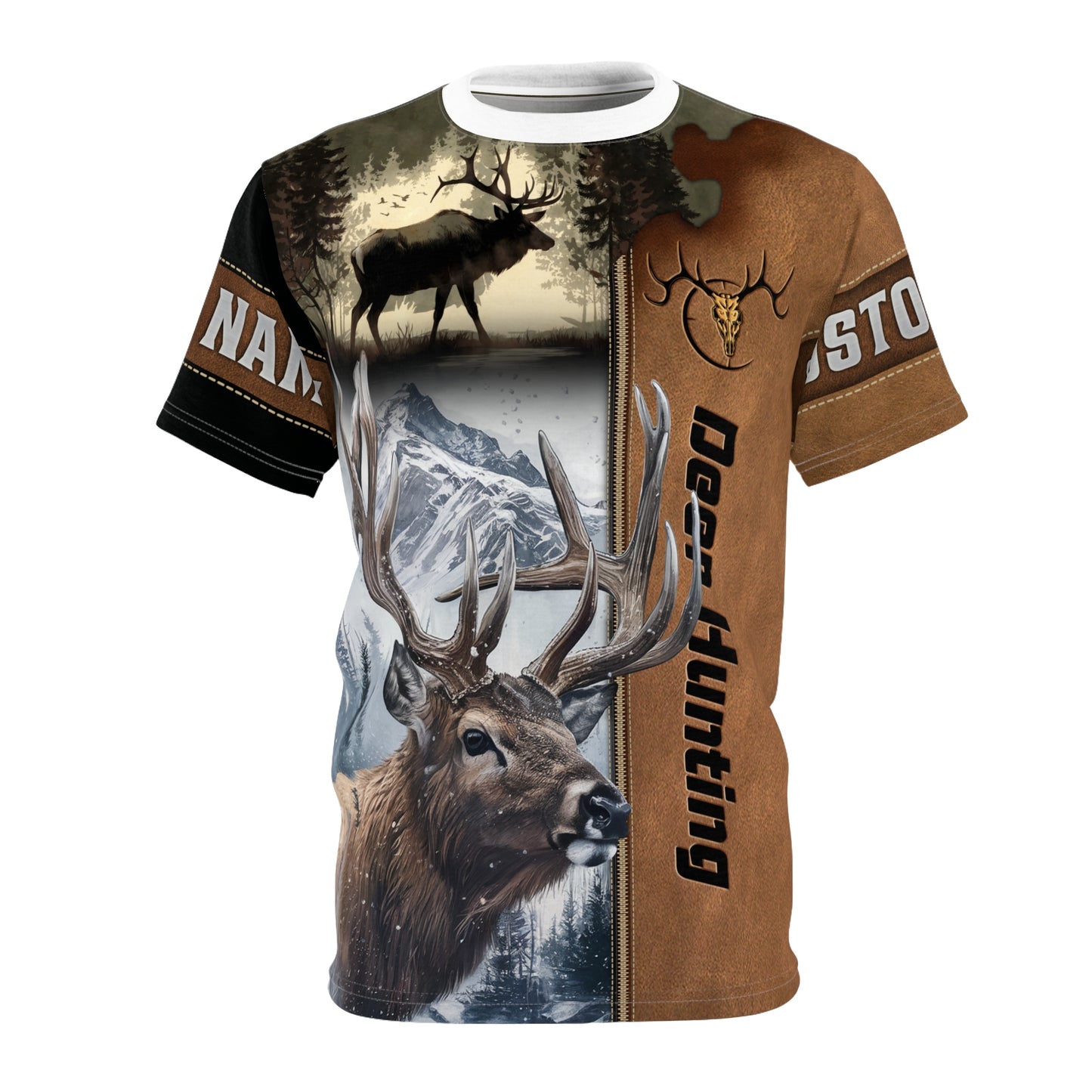 Deer Hunting Majesty Personalized Unisex Cut & Sew Tee