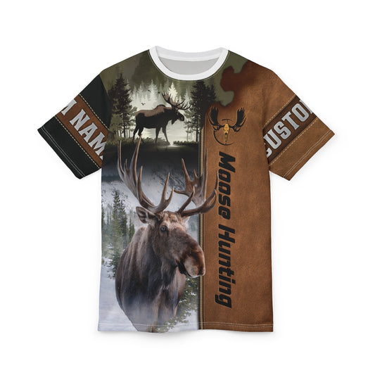Moose Hunting Legend Personalized Unisex Cut & Sew Tee