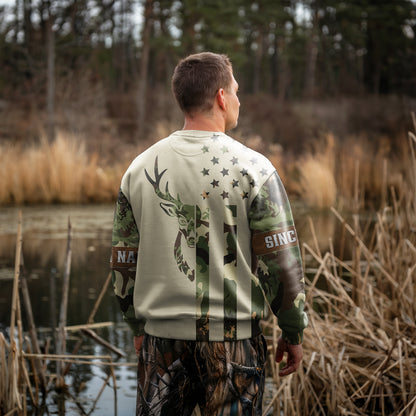 Personalized Camo Deer Hunting Sweatshirt – Honor the Hunt