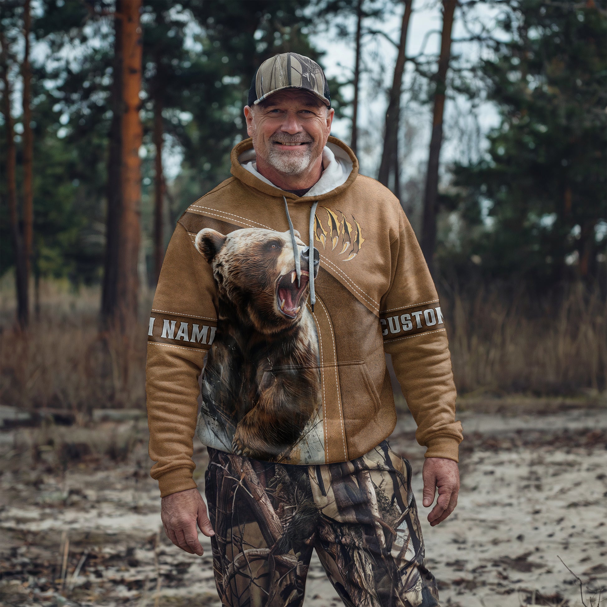 Bear Claw Wilderness Hoodie Personalized - The Deerly