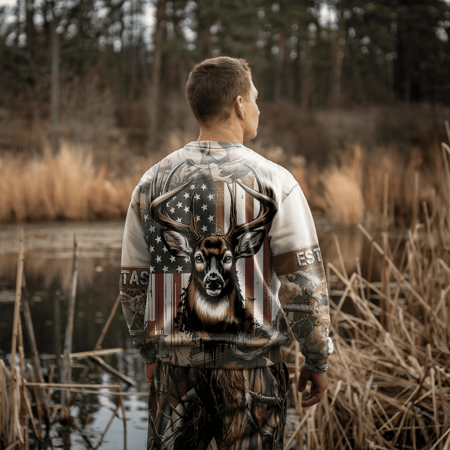 American Whitetail Patriot Personalized Unisex Sweatshirt