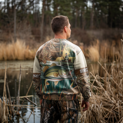 Vintage Bass Fishing Personalized Unisex Sweatshirt