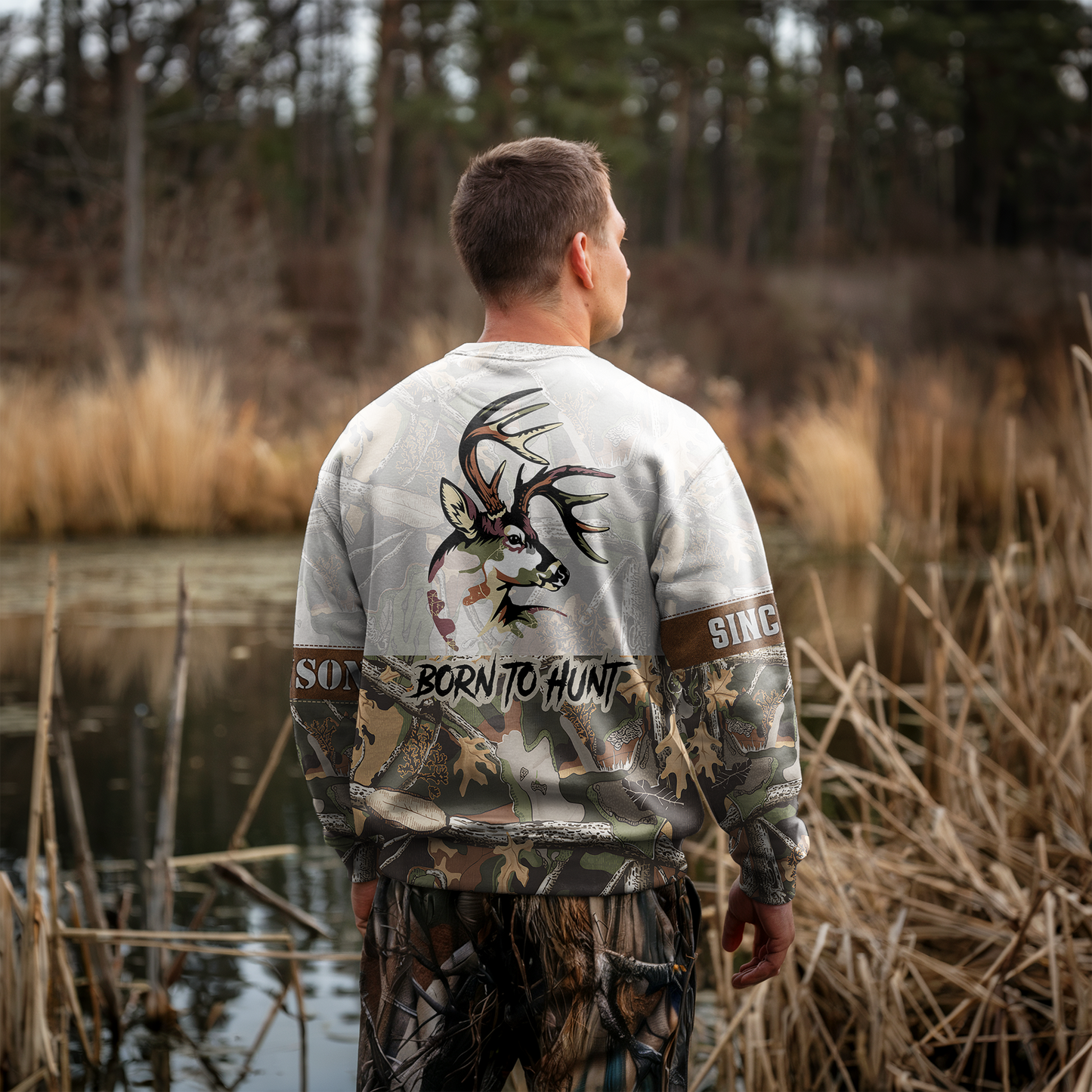 Buck Hunter Camo Personalized Unisex Sweatshirt
