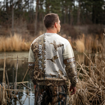 Duck Hunting Camo Sweater - Personalized Born to Hunt