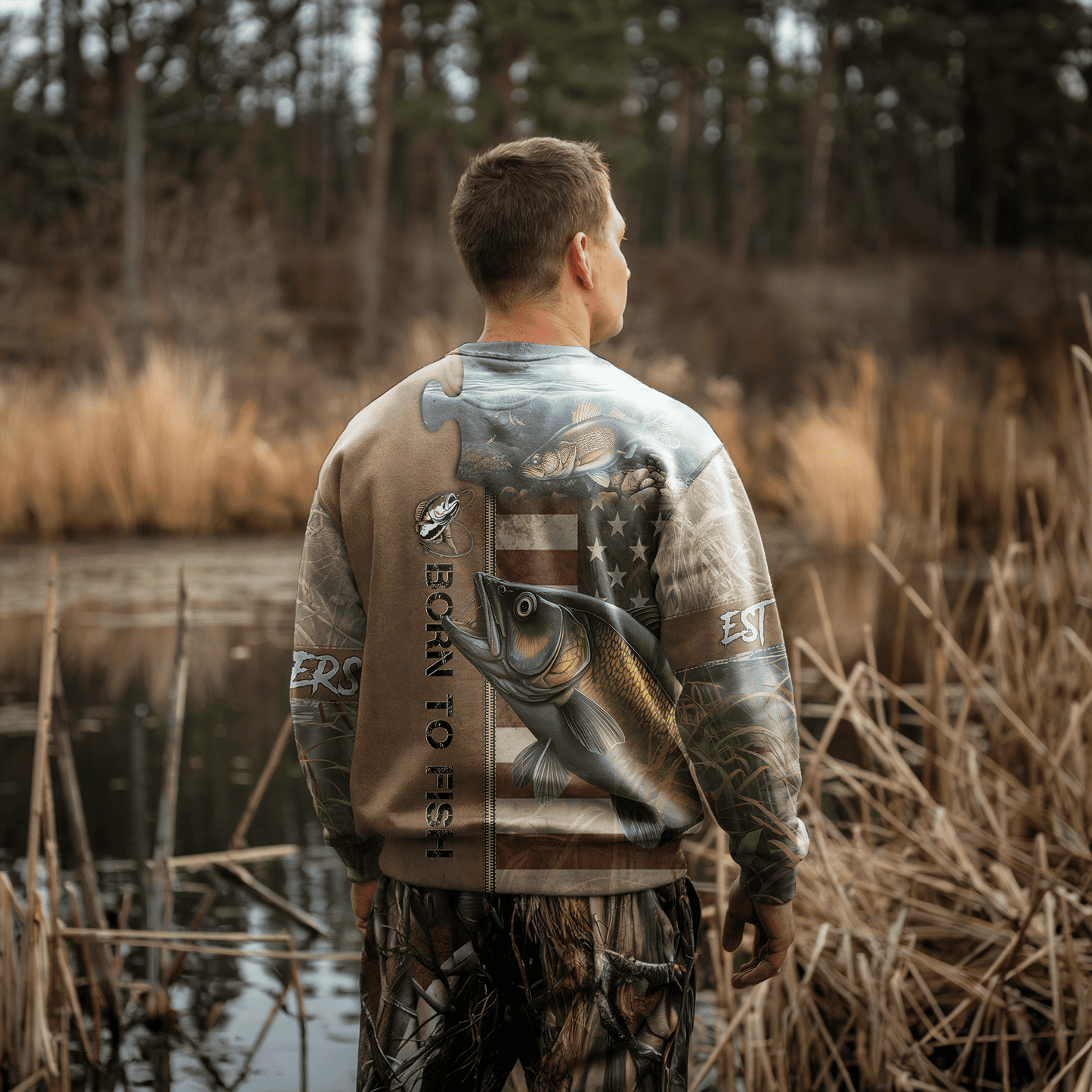 Walleye American Patriot Personalized Unisex Sweatshirt
