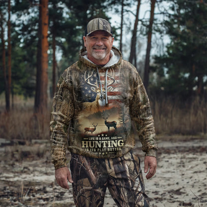 Life is a Game: American Deer Hunting Hoodie - The Deerly