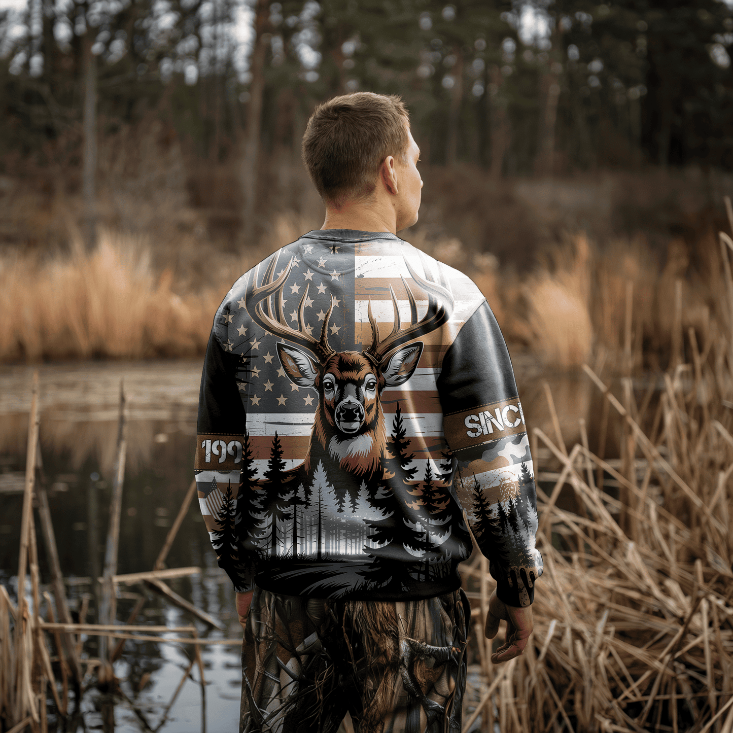 American Whitetail Patriot Personalized Unisex Sweatshirt