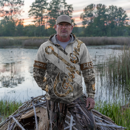 Fish Hook Camo Personalized Zip Hoodie