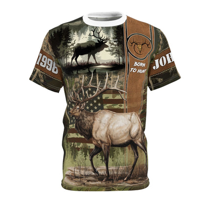 Elk Hunter Heritage Personalized Unisex Cut & Sew Tee
