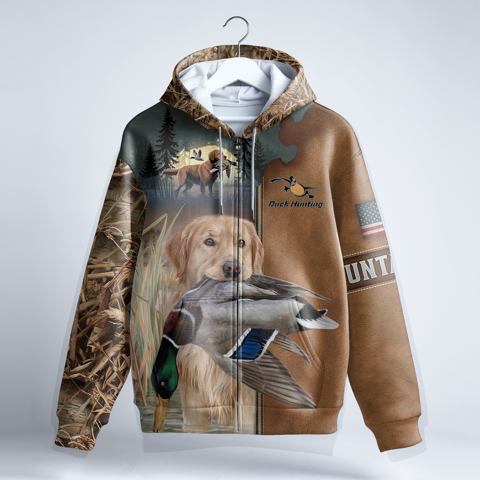 Retriever's Triumph Zip Hoodie - Duck Hunting Collection - The Deerly