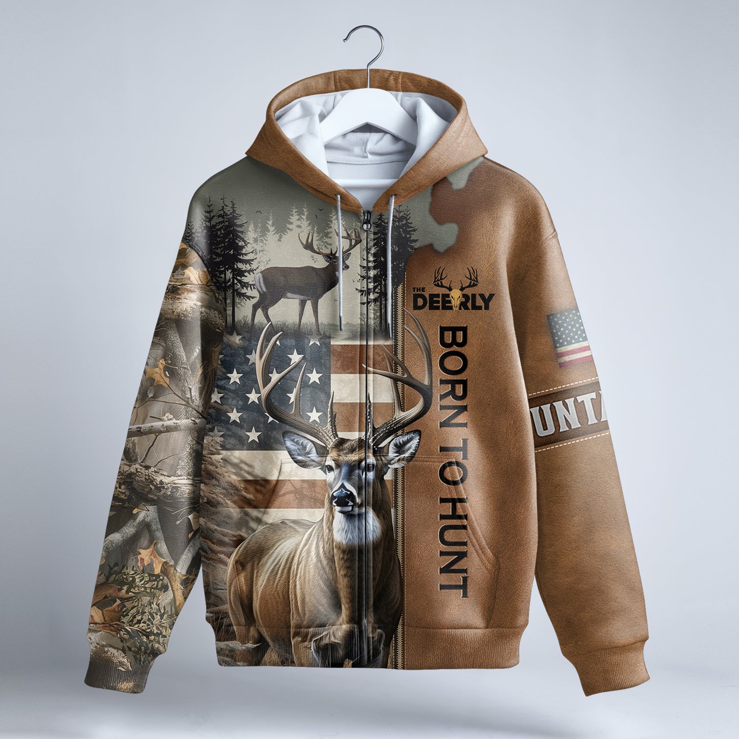 Born to Hunt Zip Hoodie - Deer Hunter Edition - The Deerly