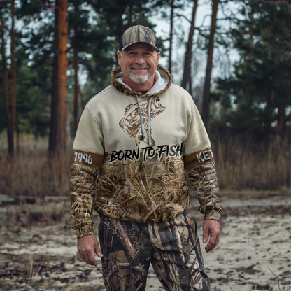 Bass Angler Personalized Waterfowl Camo Hoodie