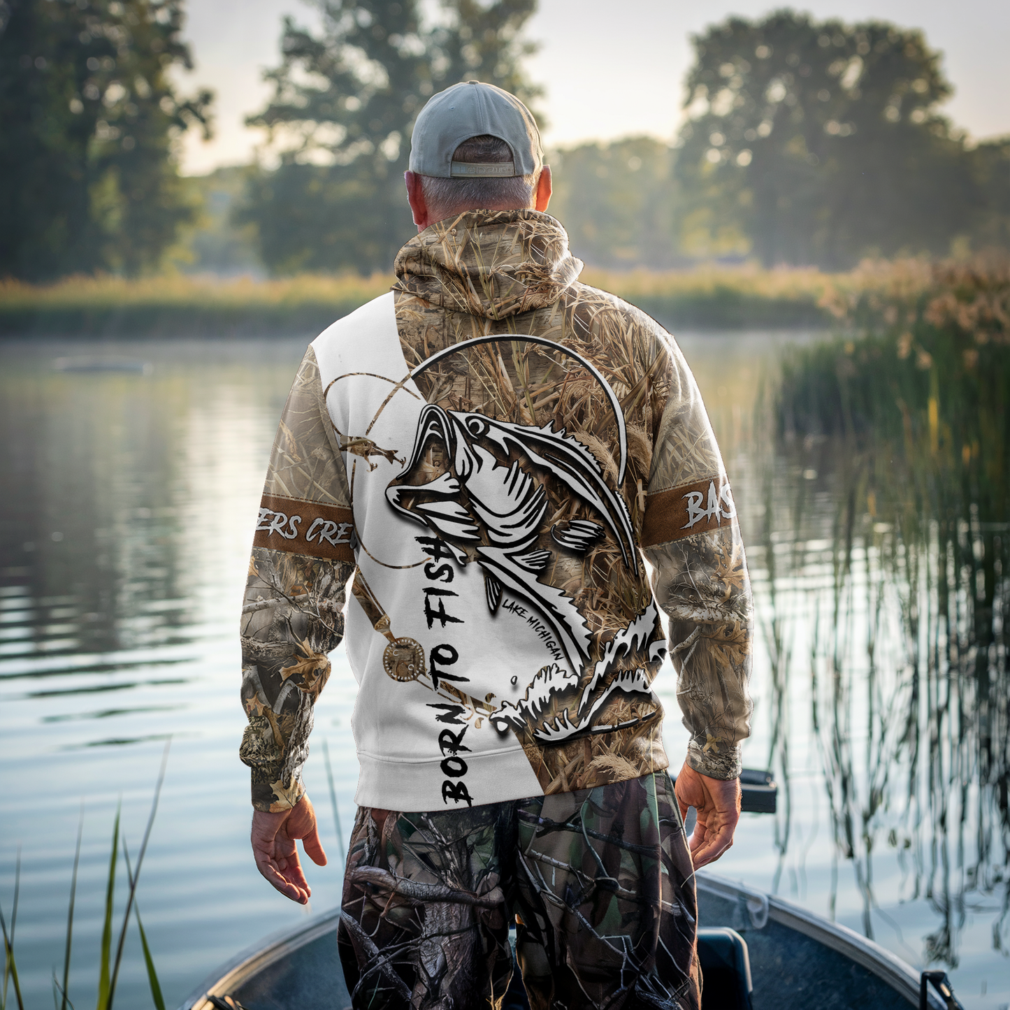 Born To Fish Personalized Bass Zip Hoodie