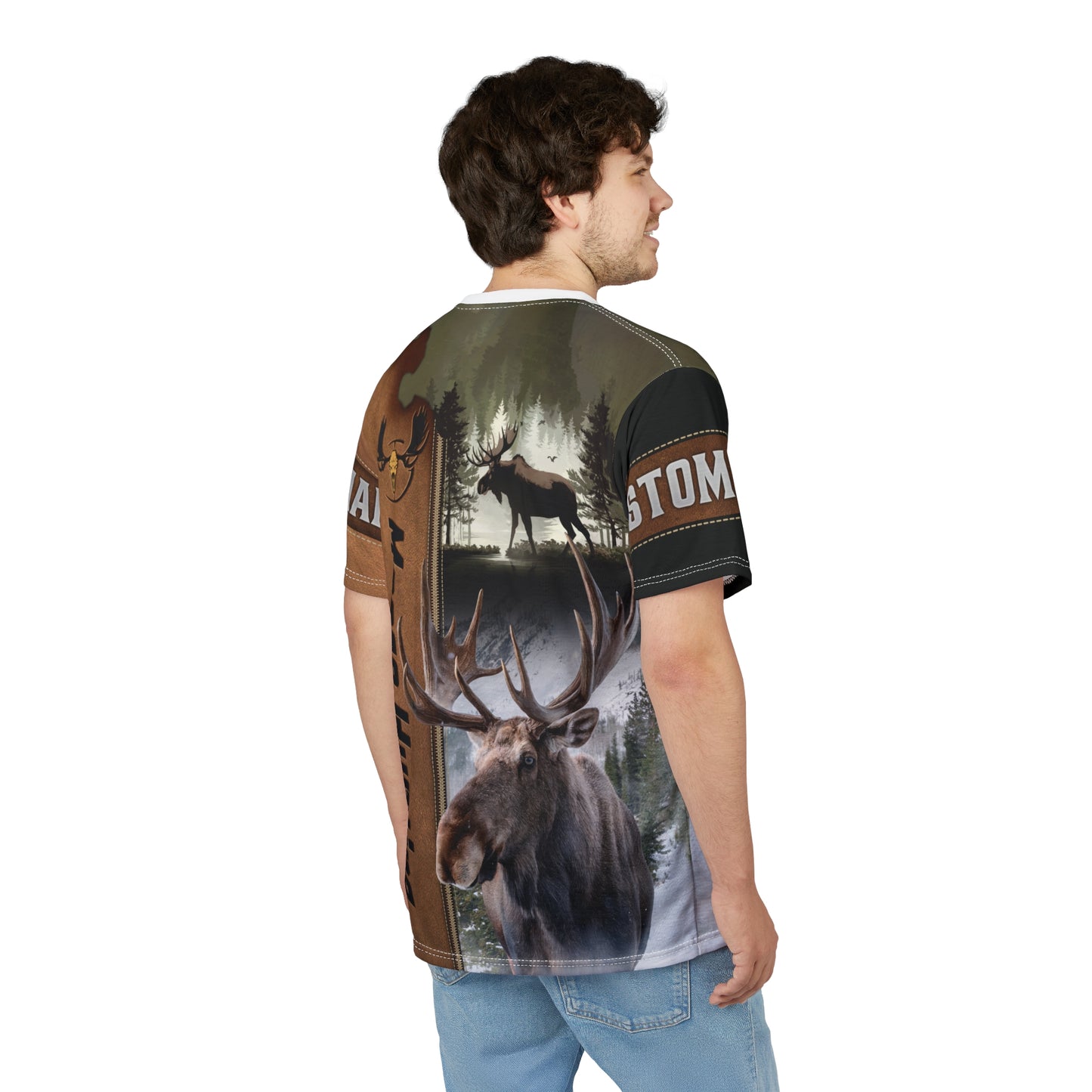 Moose Hunting Legend Personalized Unisex Cut & Sew Tee