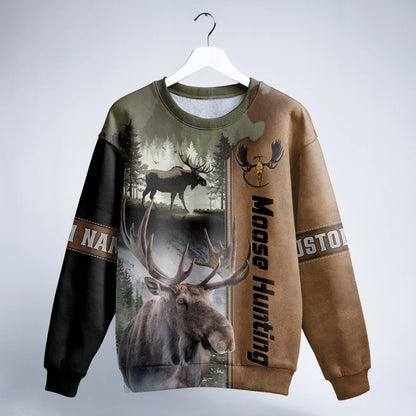 Majestic Moose Hunter Sweatshirt Personalized - The Deerly