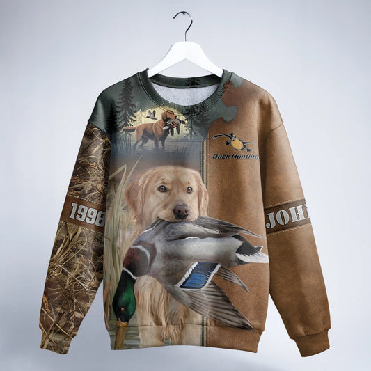 Golden Retriever Duck Hunter Sweatshirt Personalized - The Deerly