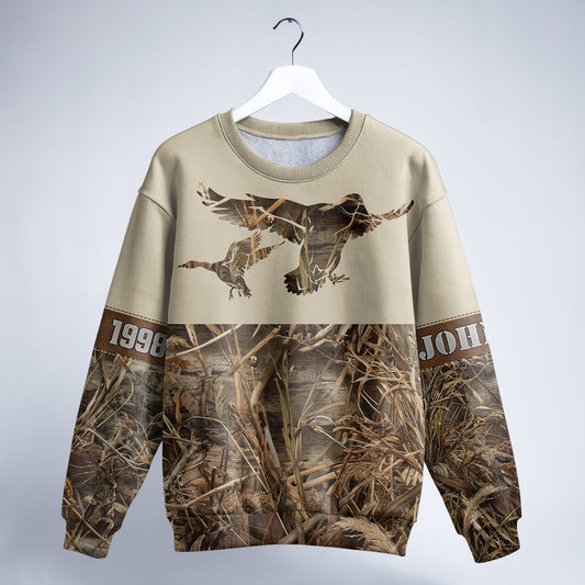 Custom Duck Hunting Camo Sweatshirt - Personalized Outdoor Gear - The Deerly