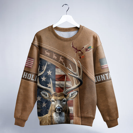 Patriotic Buck Hunter Sweatshirt - American Heritage - The Deerly