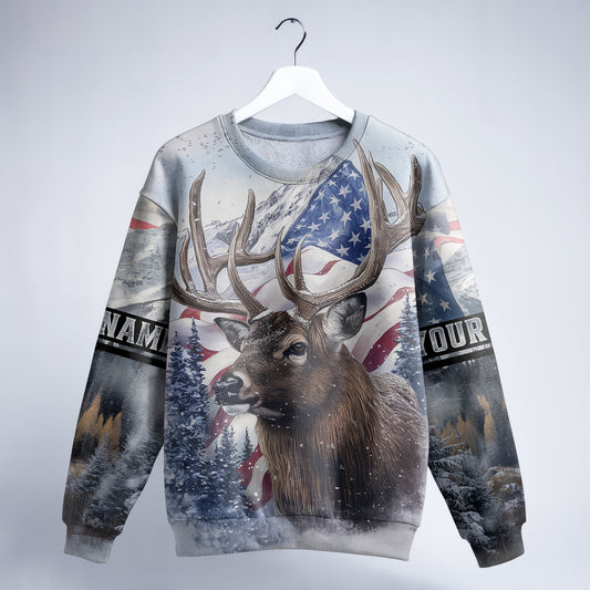 American Wilderness Deer Hunter Sweatshirt Personalized - The Deerly