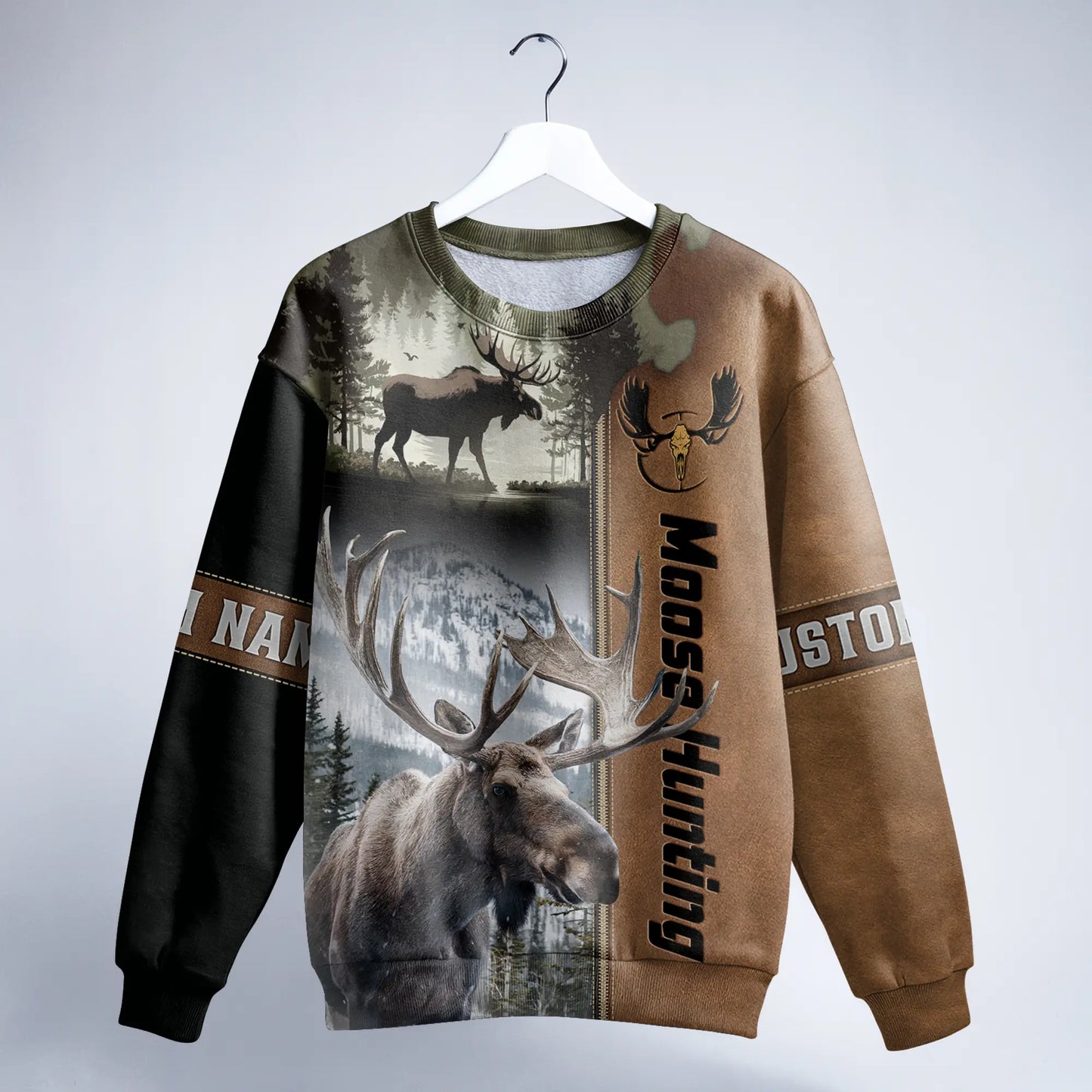 Moose Hunting Wilderness Sweatshirt Personalized - The Deerly