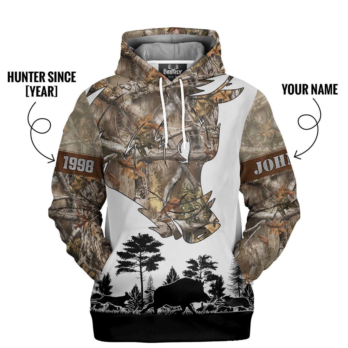 Personalized Boar Hunting Hoodie | Camo & Wild Hog Silhouette Design