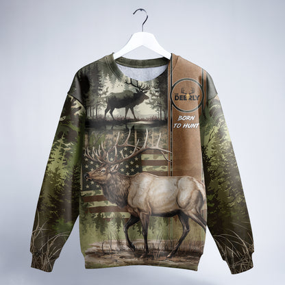 Elk Hunter Camo Sweatshirt - Born to Hunt