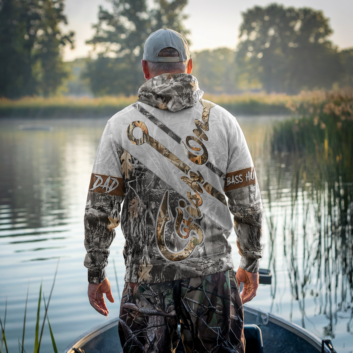 Fish Hook Camo Personalized Zip Hoodie