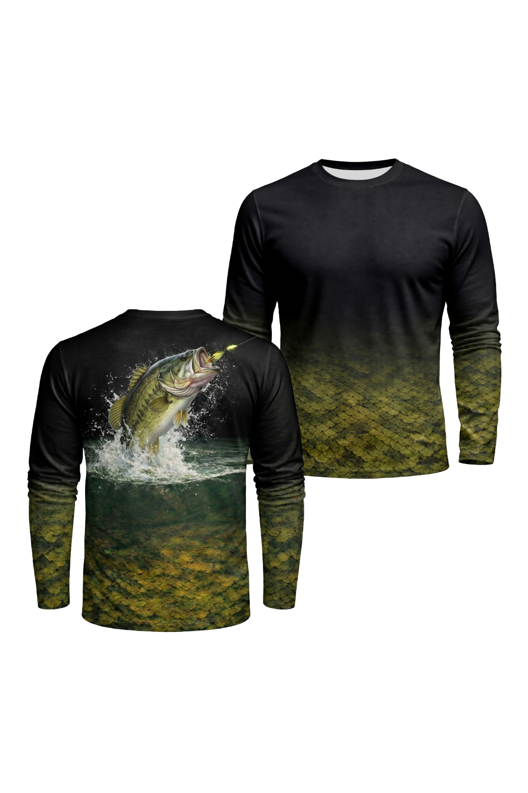 Performance Fishing Long Sleeve - Midnight Bass Strike - TBT48