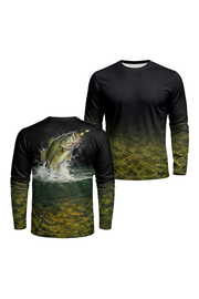 Performance Fishing Long Sleeve - Midnight Bass Strike - TBT48