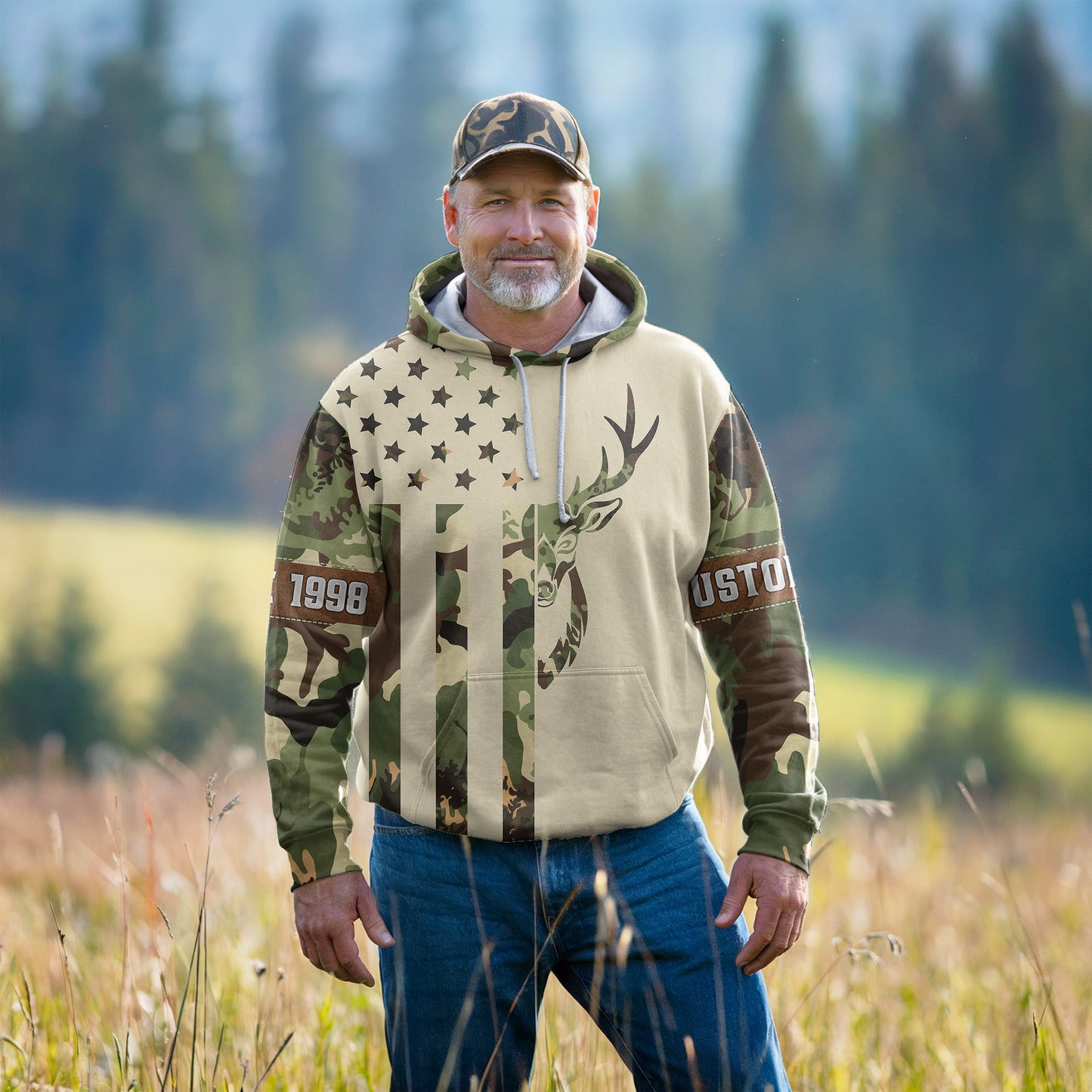 Personalized Camo Deer Hunting Hoodie – Your Hunt, Your Year