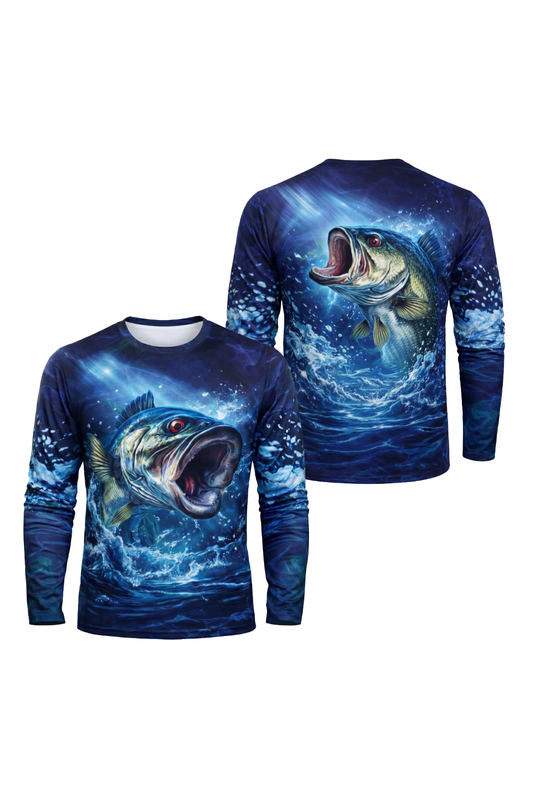 Performance Fishing Long Sleeve - Midnight Bass Surge - TBT55