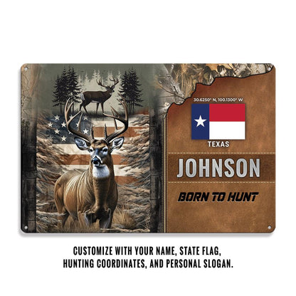 Personalized Deer Hunting Coordinates Metal Sign - The Deerly