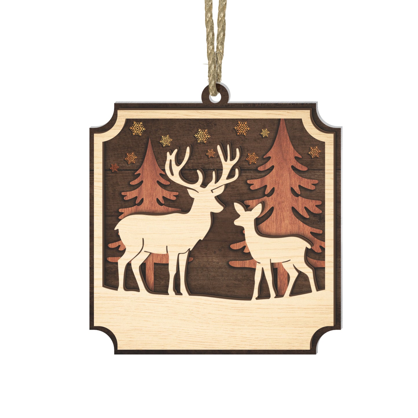 Winter Deer Hunting Scene Ornament - Gift for Hunters - The Deerly